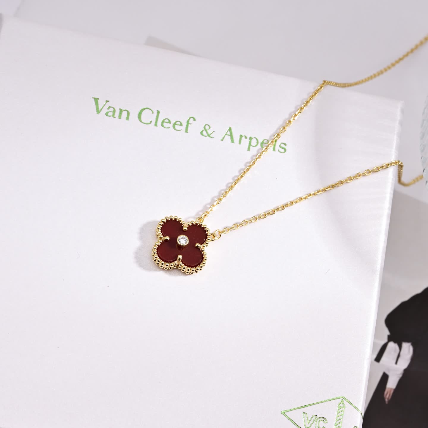 Van Cleef & Arpels Alhambra Gold Plated Enamel Clover Necklaces